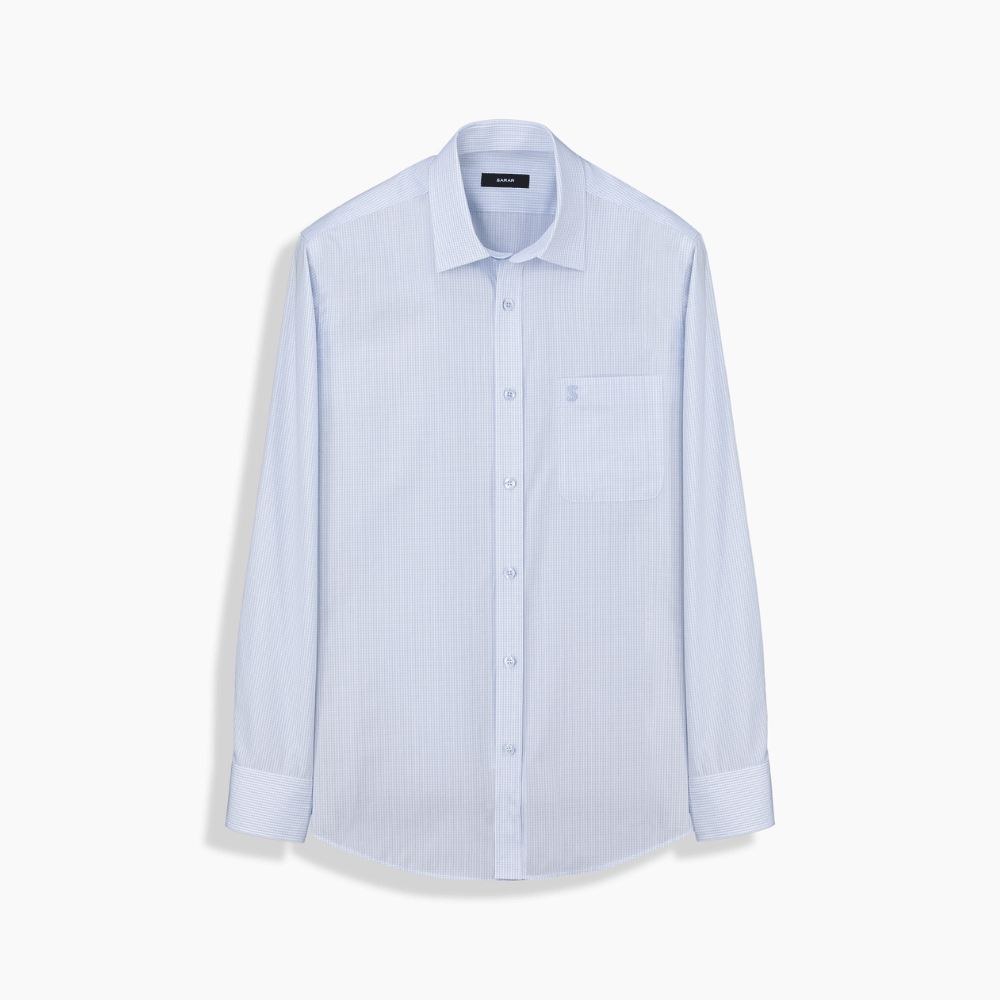 Elvio Klasik Kareli Mavi Gömlek