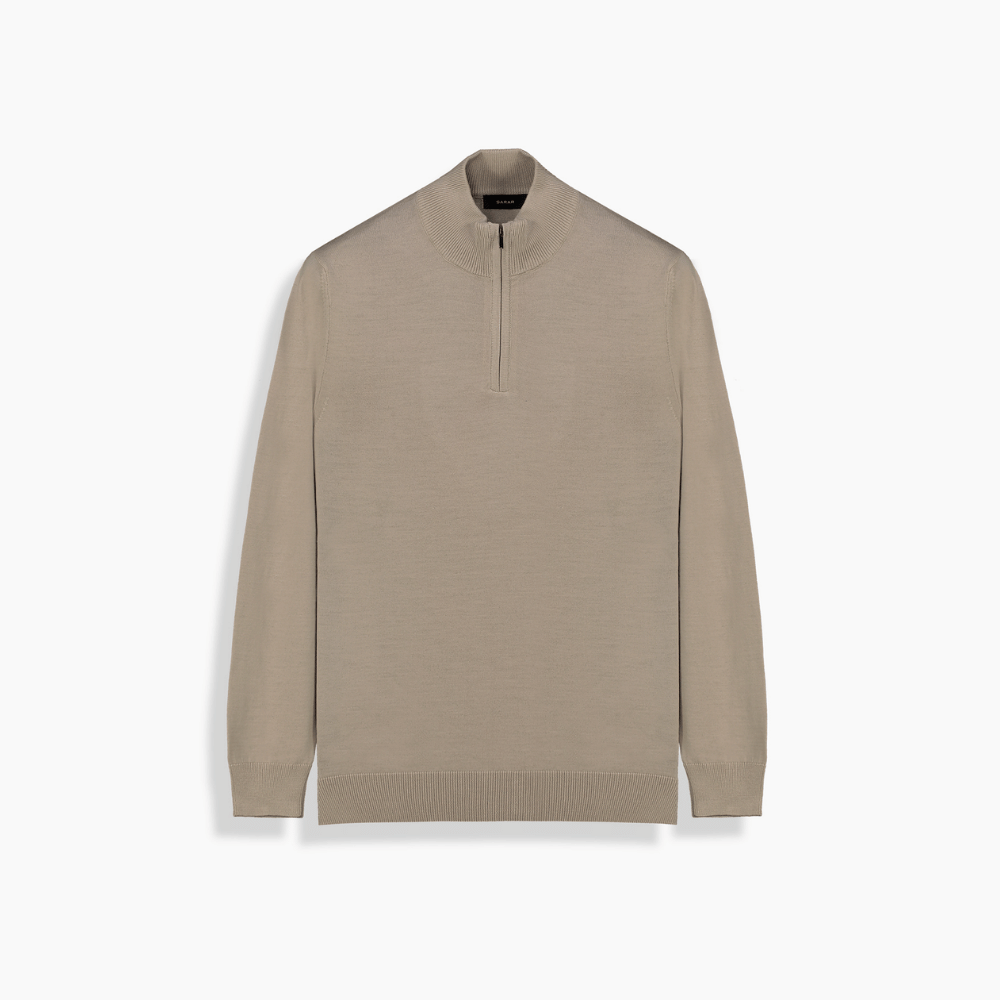 Fermuarlı Bato Yaka Vizon Triko