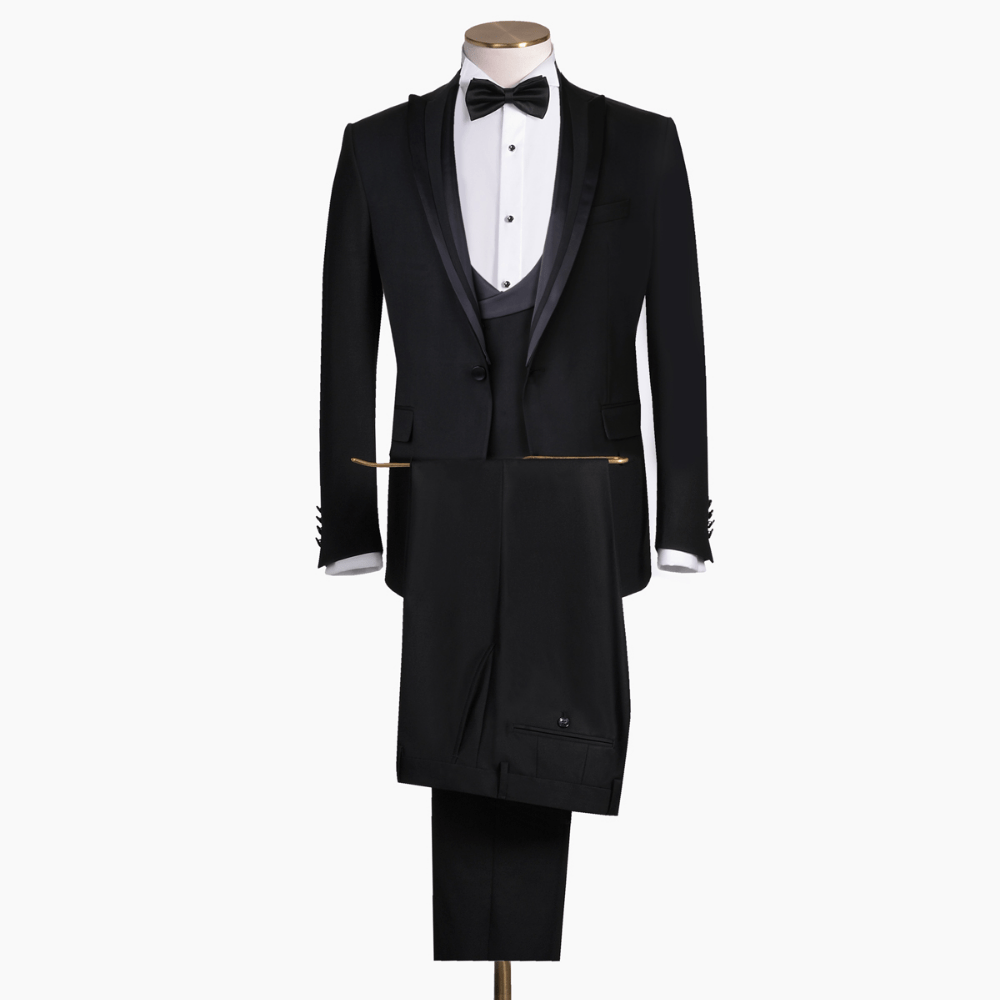 Happy Yelek Papyon Takım Slim Fit Siyah Smokin