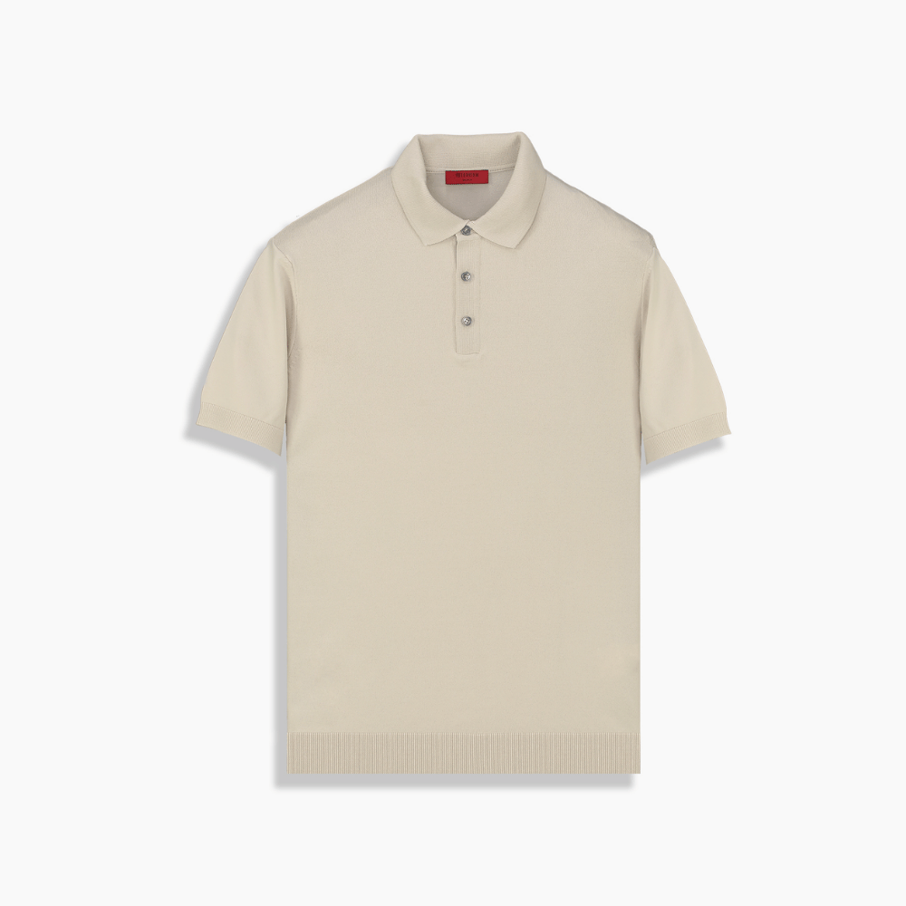 Relax Fit Polo Yaka Bej Triko Tişört