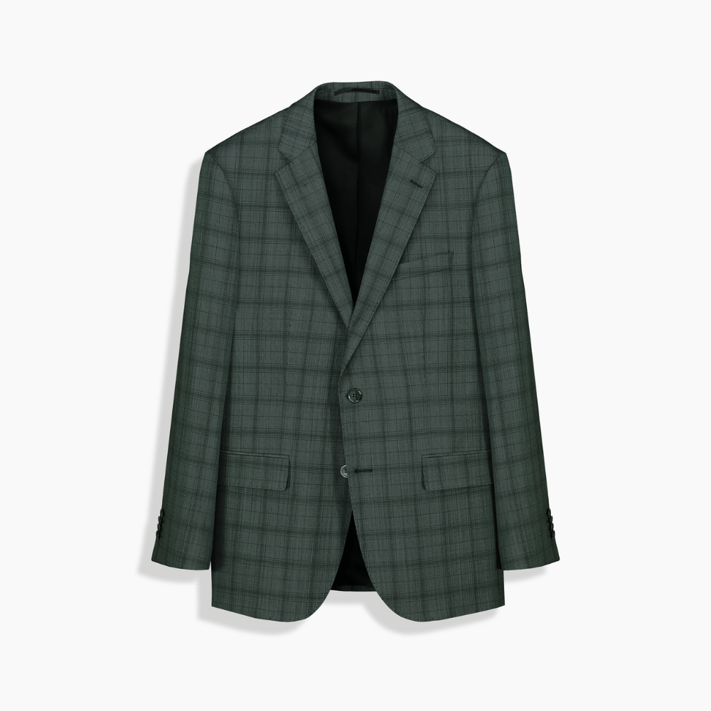 Jam Saxon Regular Fit Kareli Yeşil Takım Elbise