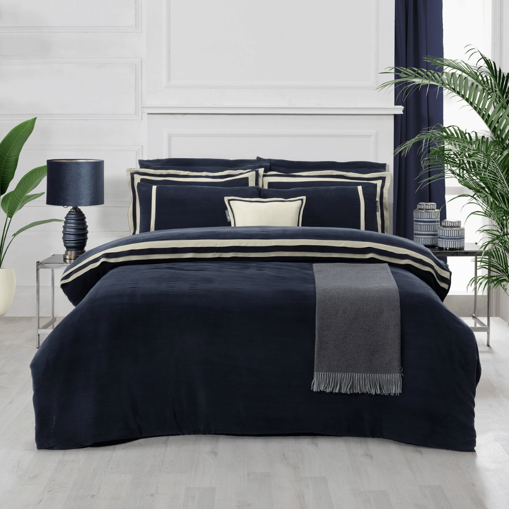 Kimera Cupro Çift Kişilik Lacivert Nevresim Takımı