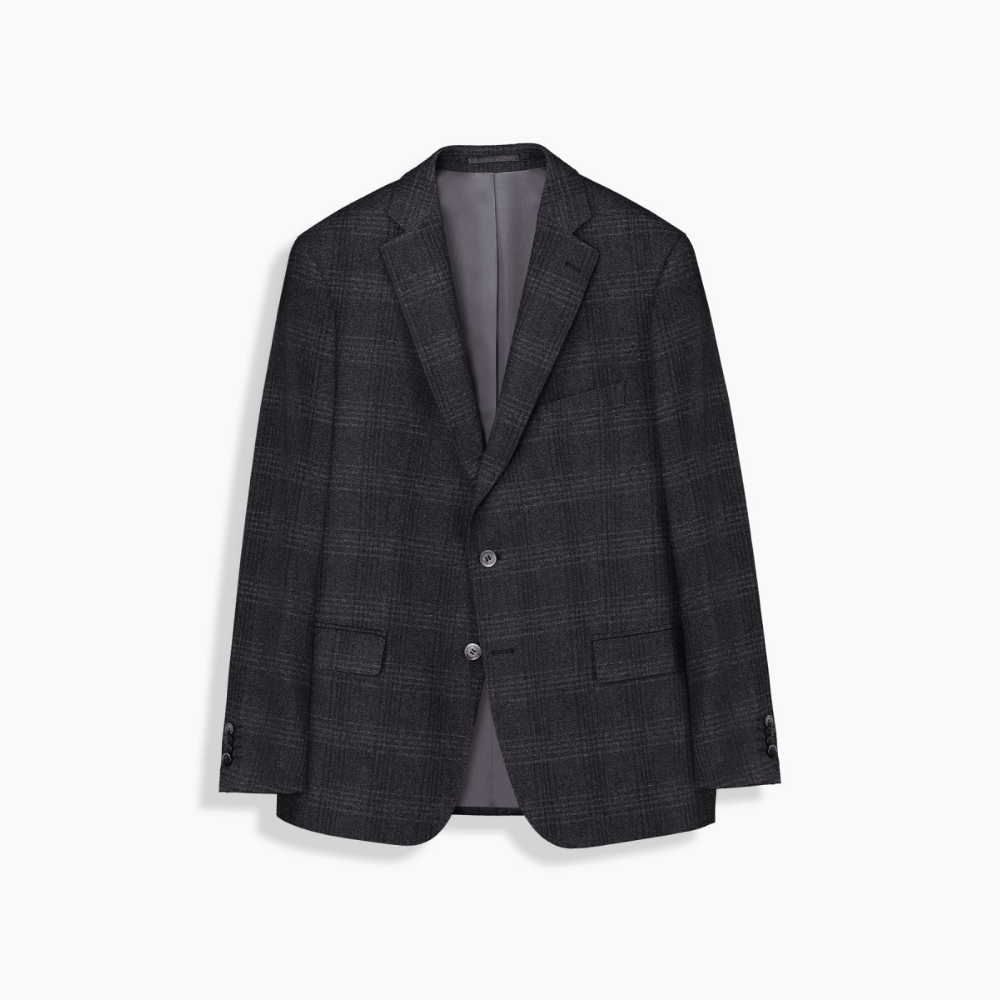 Rexford Regular Fit Ekose Koyu Gri Ceket