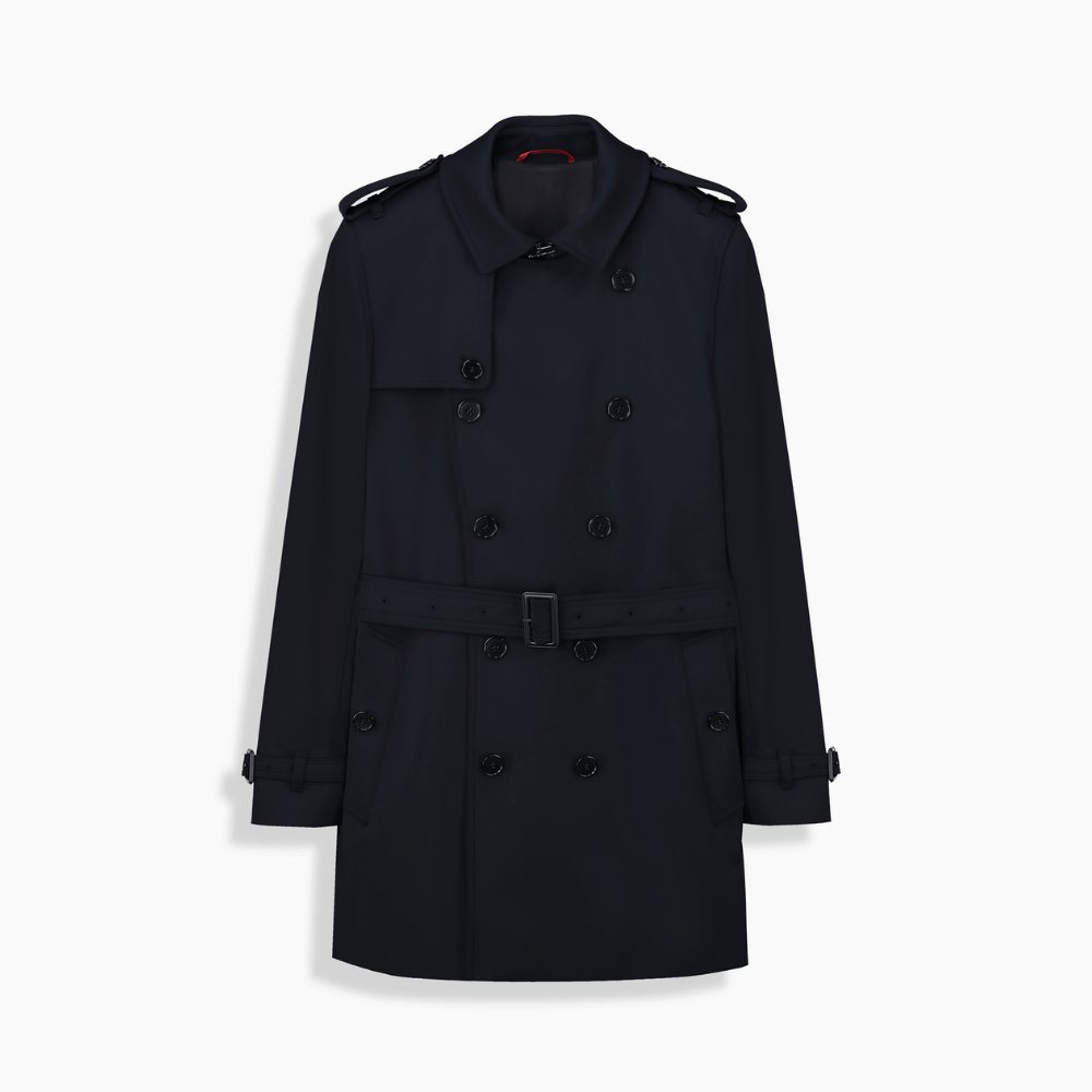 Roterdam Kemerli Lacivert Trençkot