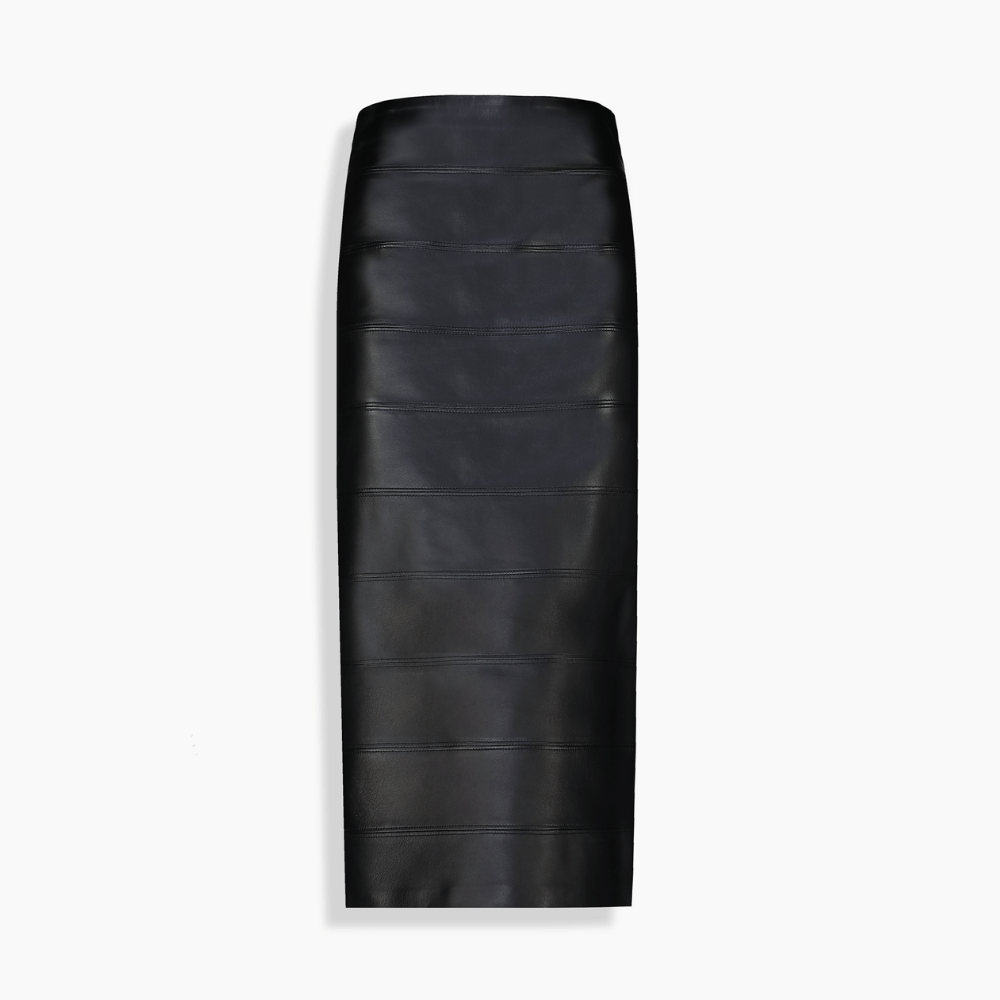 Priv Siyah Deri Etek