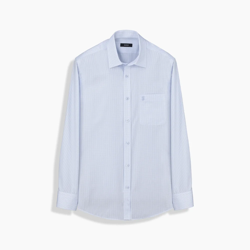 Elvio Klasik Kareli Mavi Gömlek