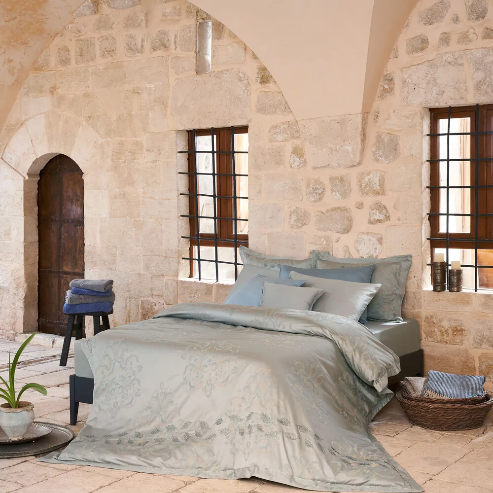 Galates Jakarlı King Size Gri Nevresim Takımı