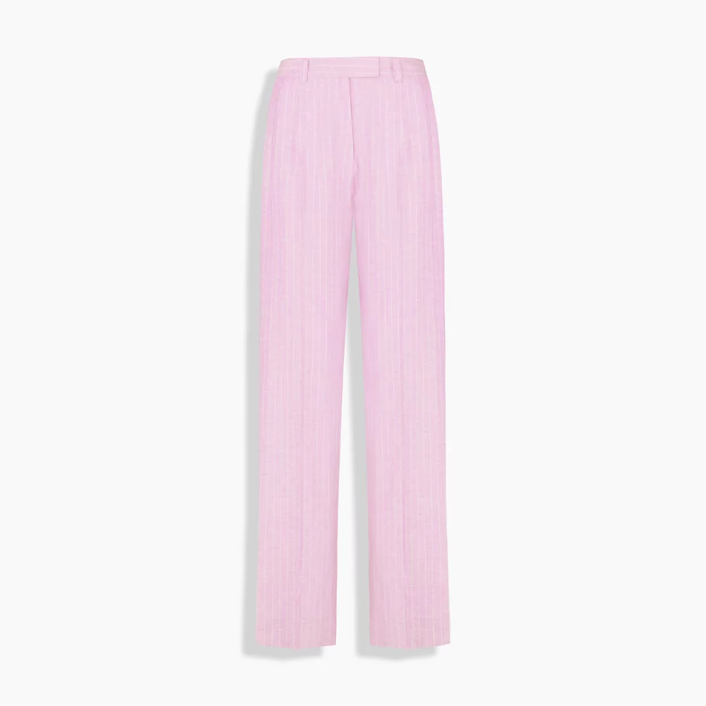 Galuir Çizgili Pembe Pantolon