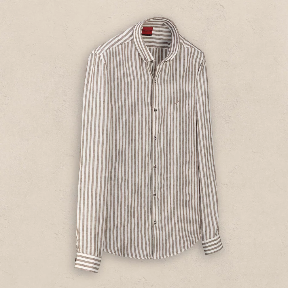 Goias Kahverengi Keten Gömlek 