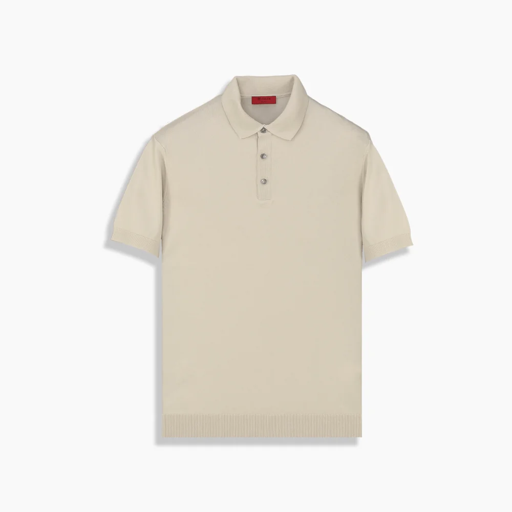 Relax Fit Polo Yaka Bej Triko Tişört