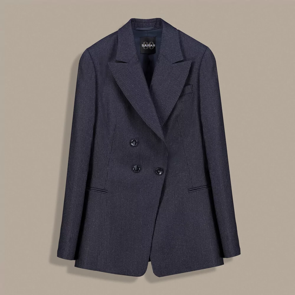 Mara Çizgili Lacivert Ceket
