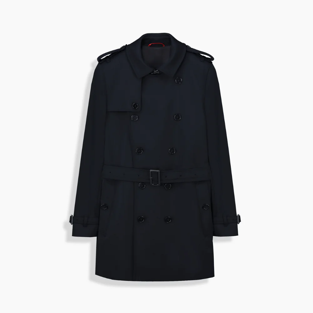 Roterdam Kemerli Lacivert Trençkot