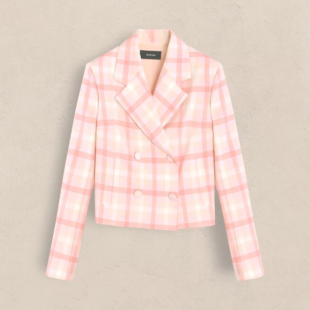 Shaury Kareli Pembe Ceket